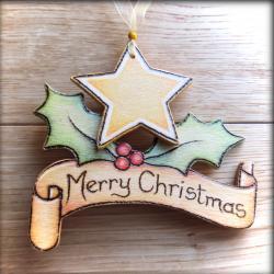 Wooden Personalised Christmas Scroll - pyrographed