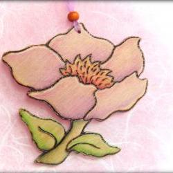 Wood Christmas Rose - wonderfully woodburnt